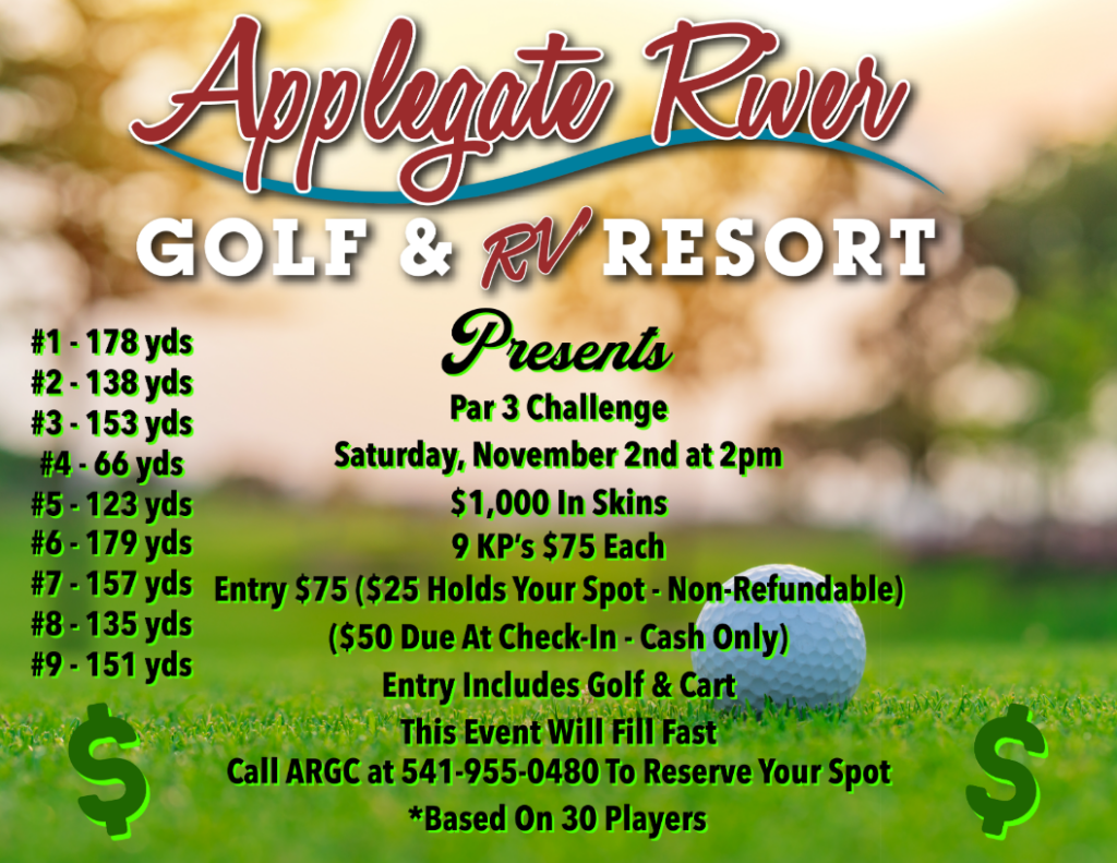 applegate river golf par 3 tournament