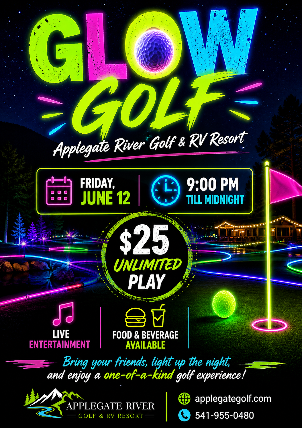 June 12 Glow Golf Event