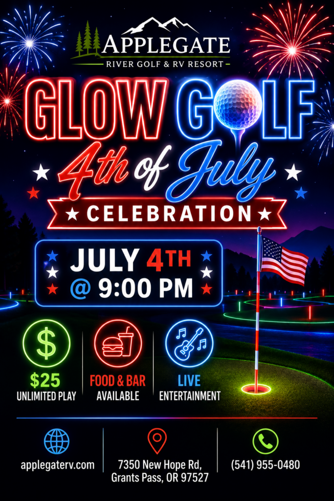 fourth of July 2026 glow golf event